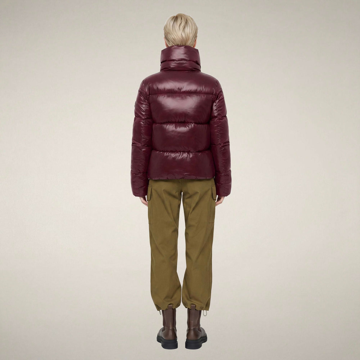 Women's Puffer Jacket Isla in Wine Red