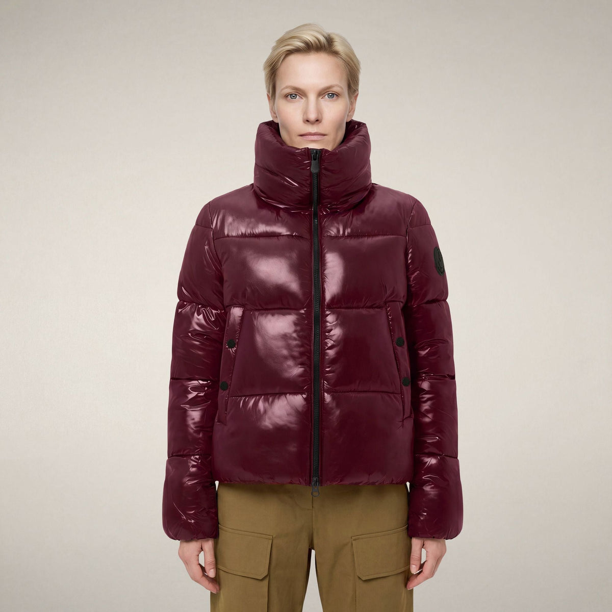 Women's Puffer Jacket Isla in Wine Red