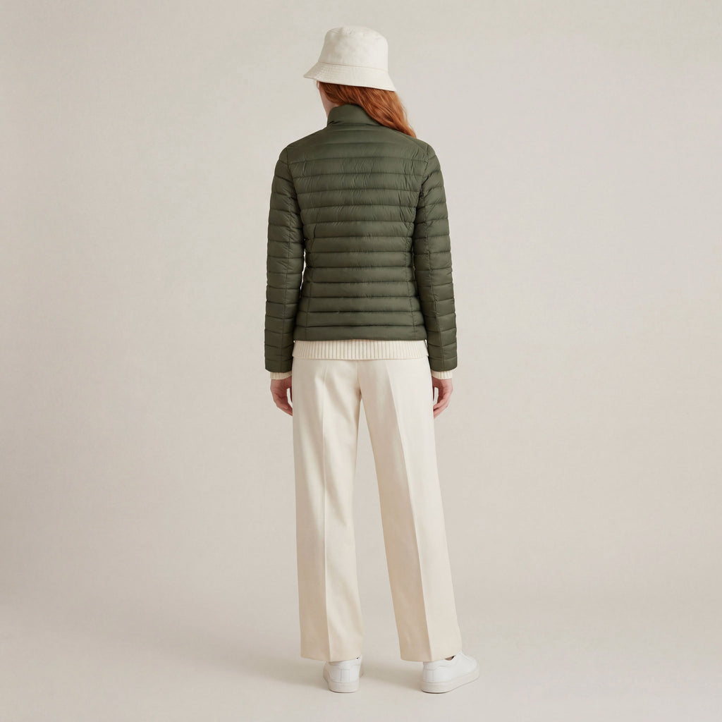 Women's animal free puffer jacket Carly in dusty olive