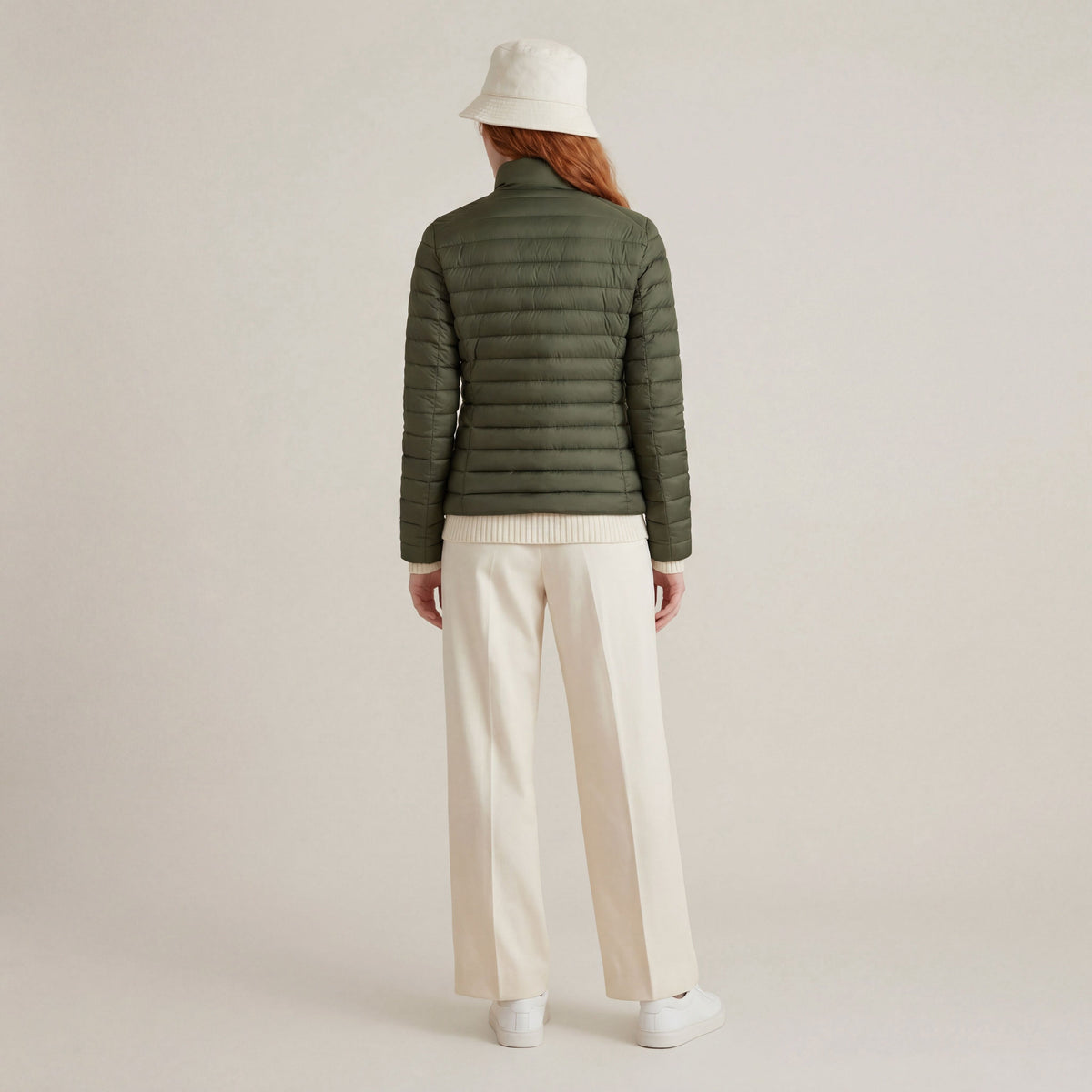 Women's animal free puffer jacket Carly in dusty olive