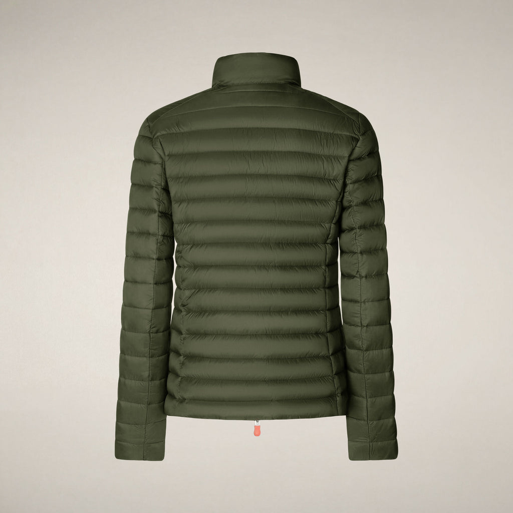 Women's animal free puffer jacket Carly in dusty olive