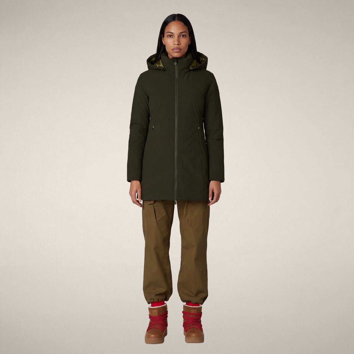 Women's Padded Coat Rachel in Land Green