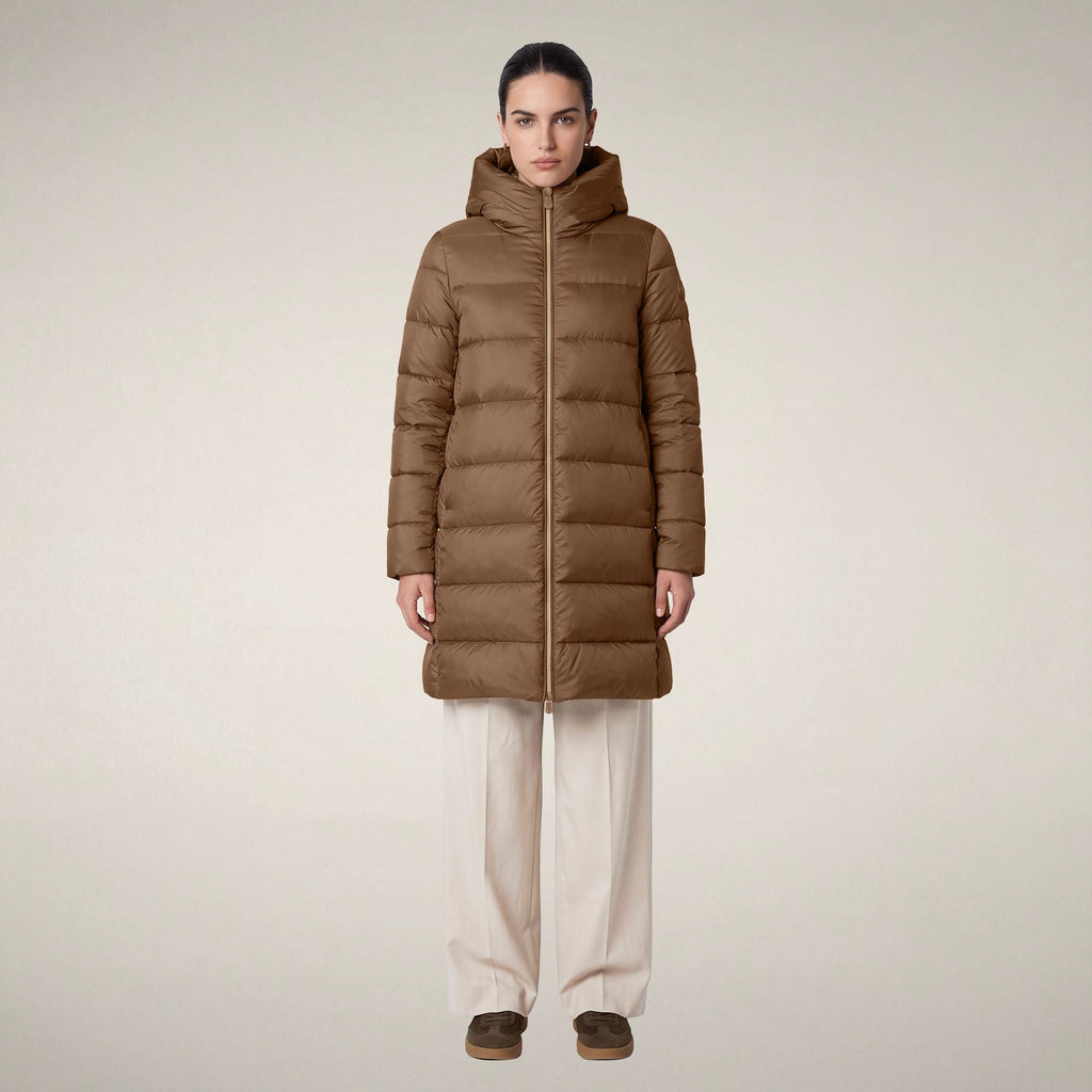 Women's Puffer Coat Lysa in Noisette Brown