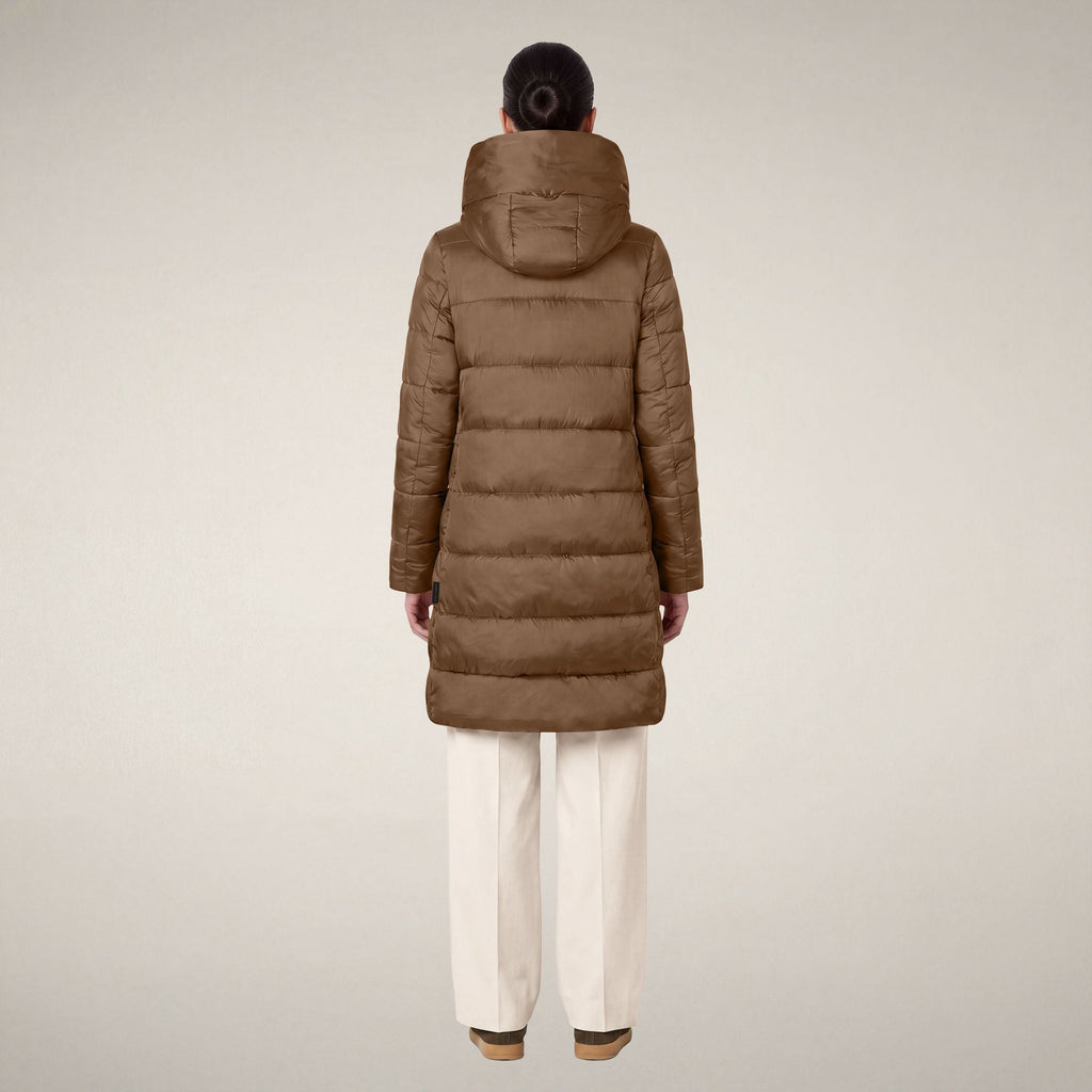 Women's Puffer Coat Lysa in Noisette Brown