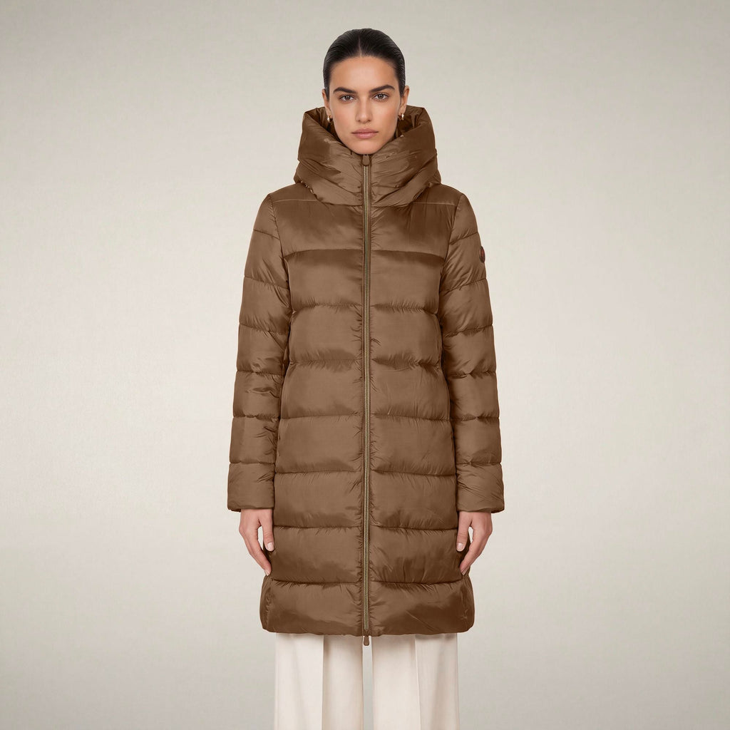 Women's Puffer Coat Lysa in Noisette Brown