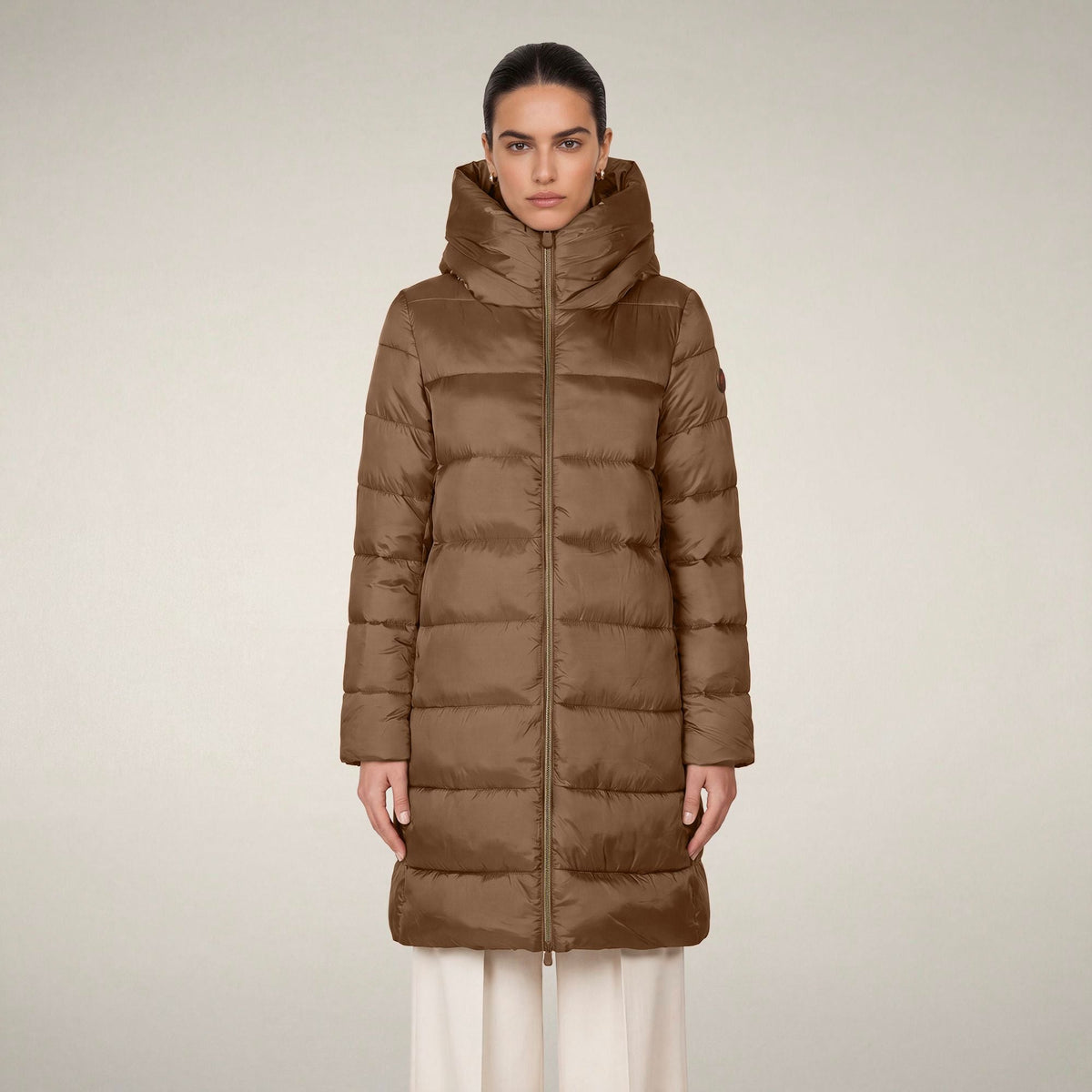 Women's Puffer Coat Lysa in Noisette Brown