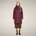 Women's Puffer Coat Lysa in Wine Red