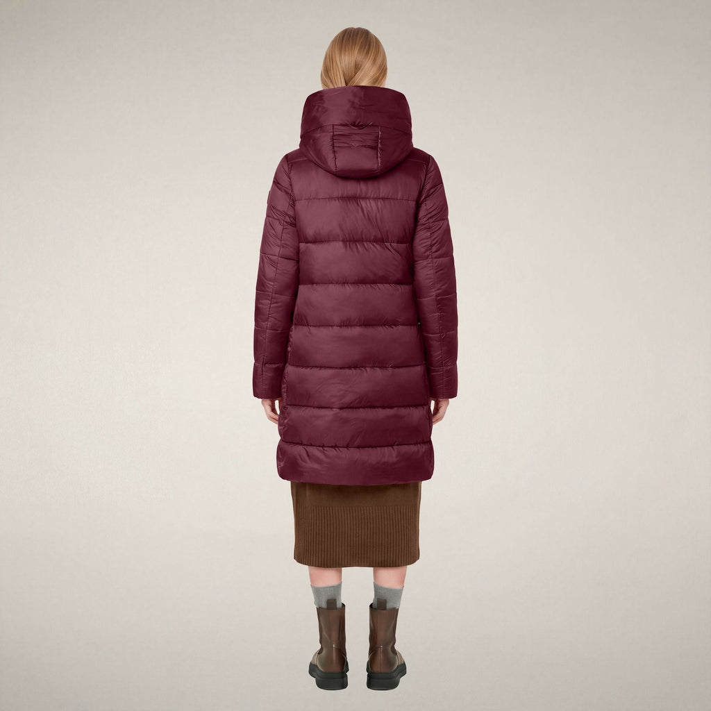 Women's Puffer Coat Lysa in Wine Red