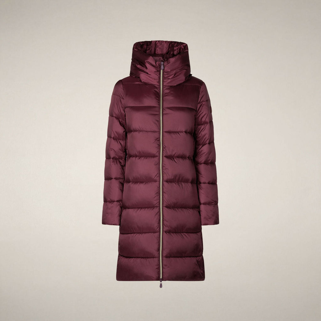Women's Puffer Coat Lysa in Wine Red