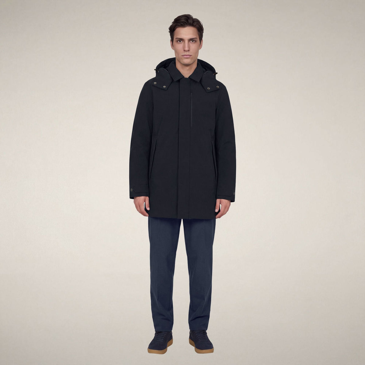 Men's Raincoat Nestor in Blue Black