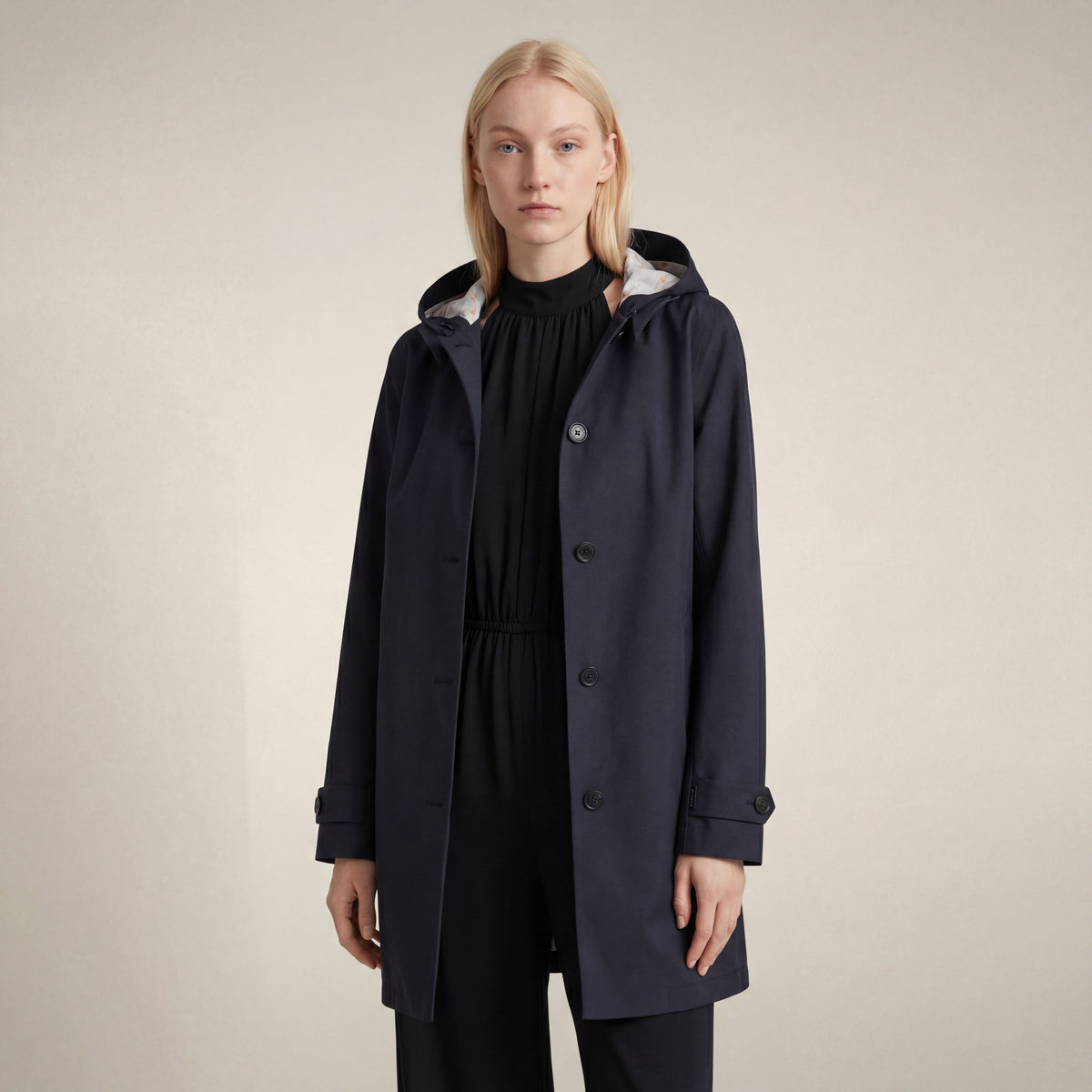 Women's Raincoat April in Blue Black