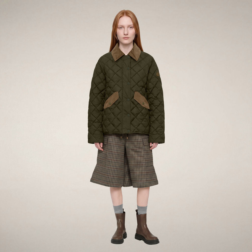 Women's Puffer Jacket Jodie in Snake Green