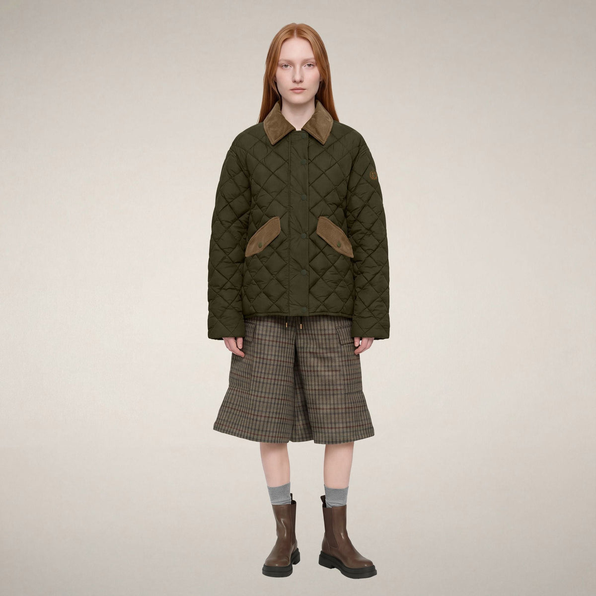 Women's Puffer Jacket Jodie in Snake Green