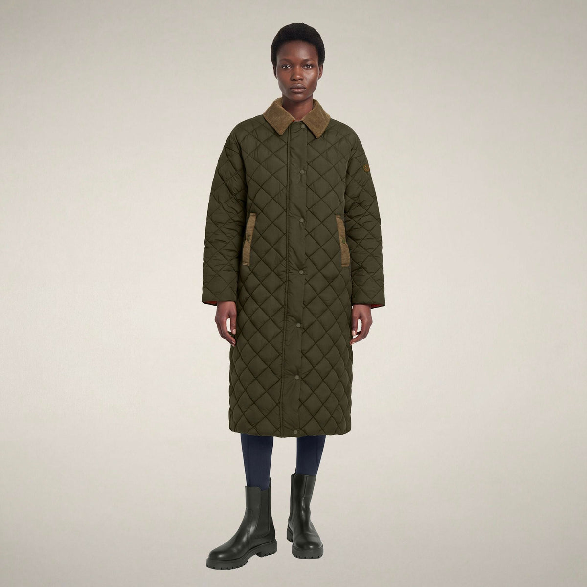 Women's Puffer Coat Sadie in Snake Green