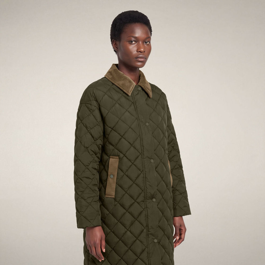Women's Puffer Coat Sadie in Snake Green