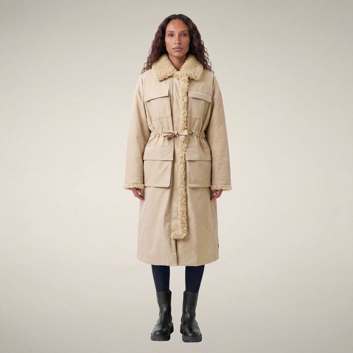 Women's Raincoat Shayla in Stone Beige