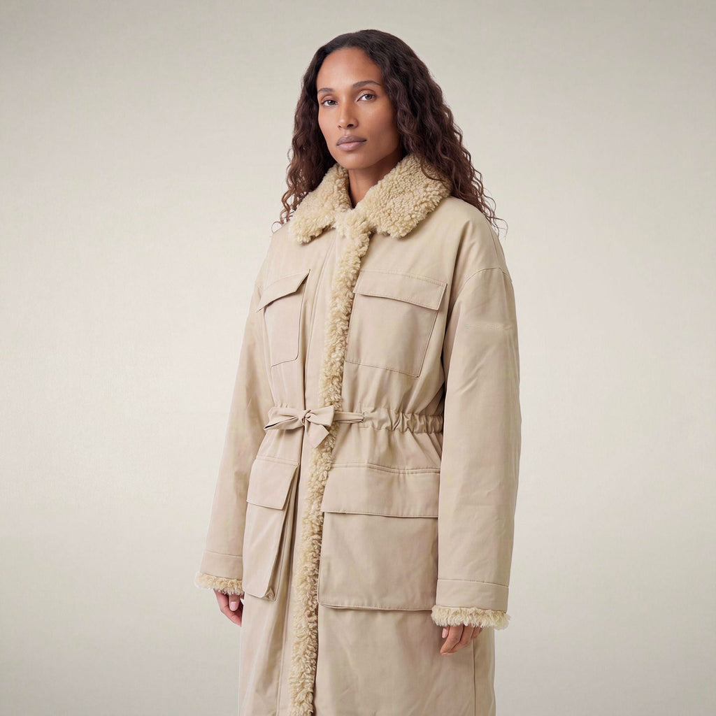 Women's Raincoat Shayla in Stone Beige