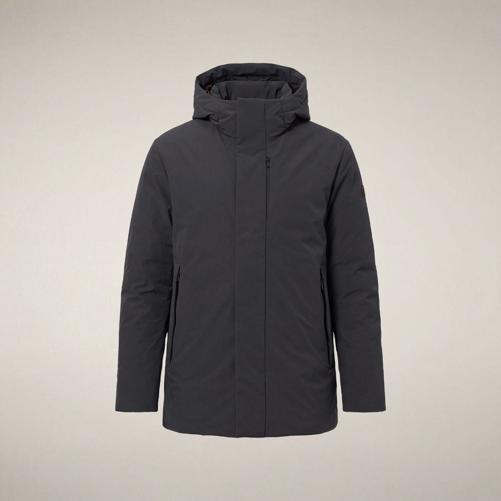 Men's Coat Rolf in Ebony Grey