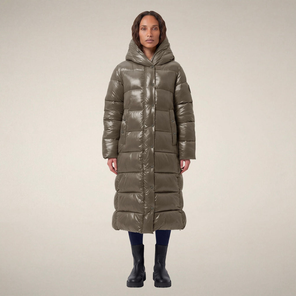 Women's Puffer Coat Saskia in Gunmetal Grey
