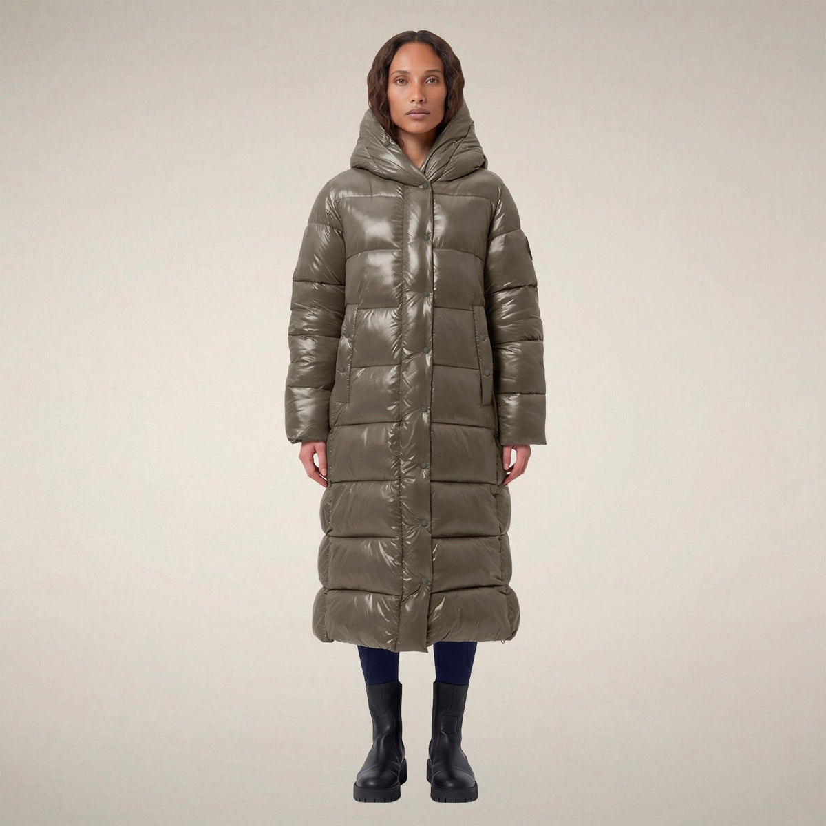 Women's Puffer Coat Saskia in Gunmetal Grey