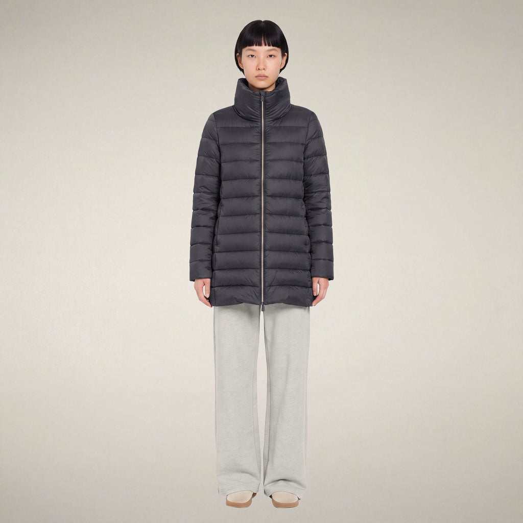 Women's Puffer Coat Lydia in Ebony Grey