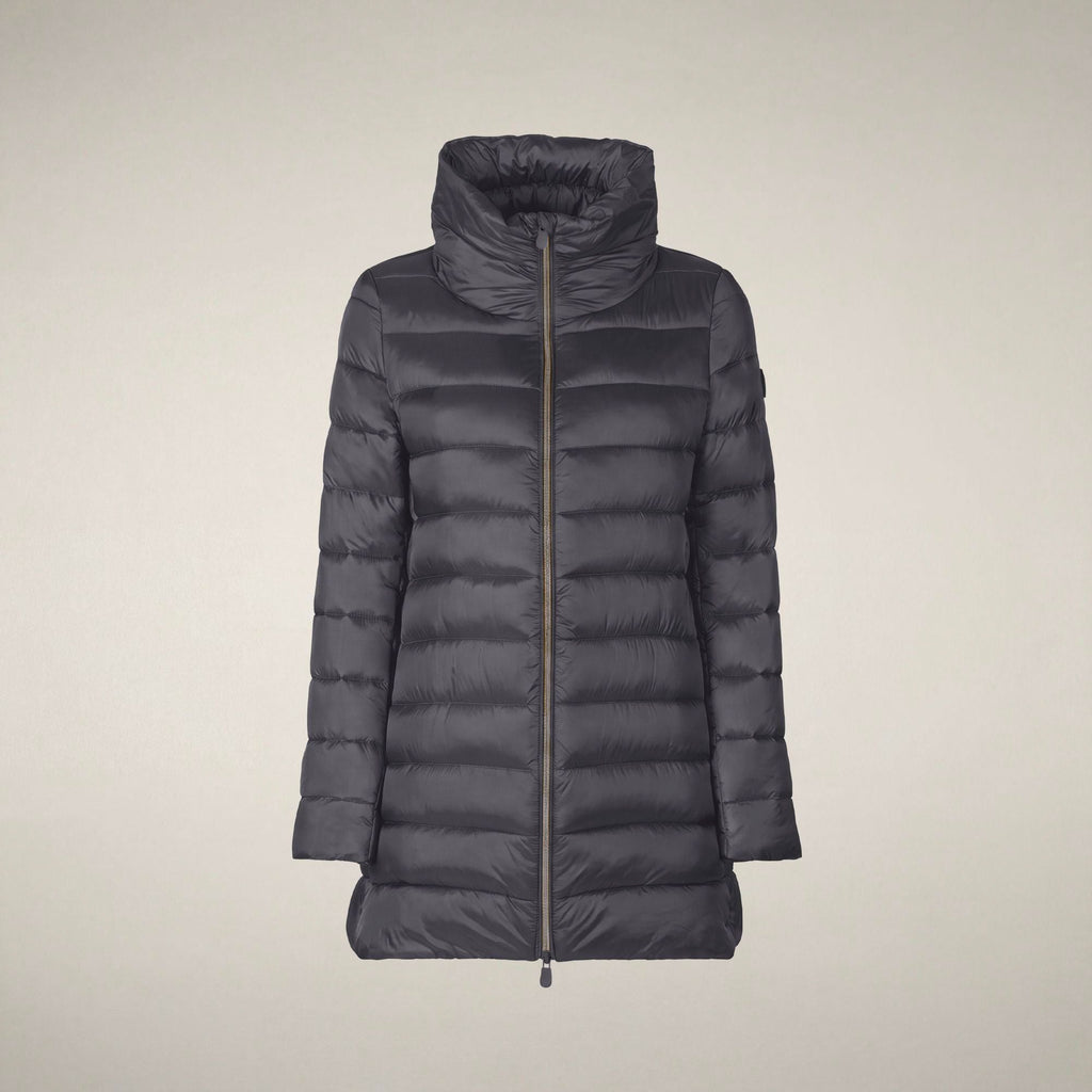 Women's Puffer Coat Lydia in Ebony Grey