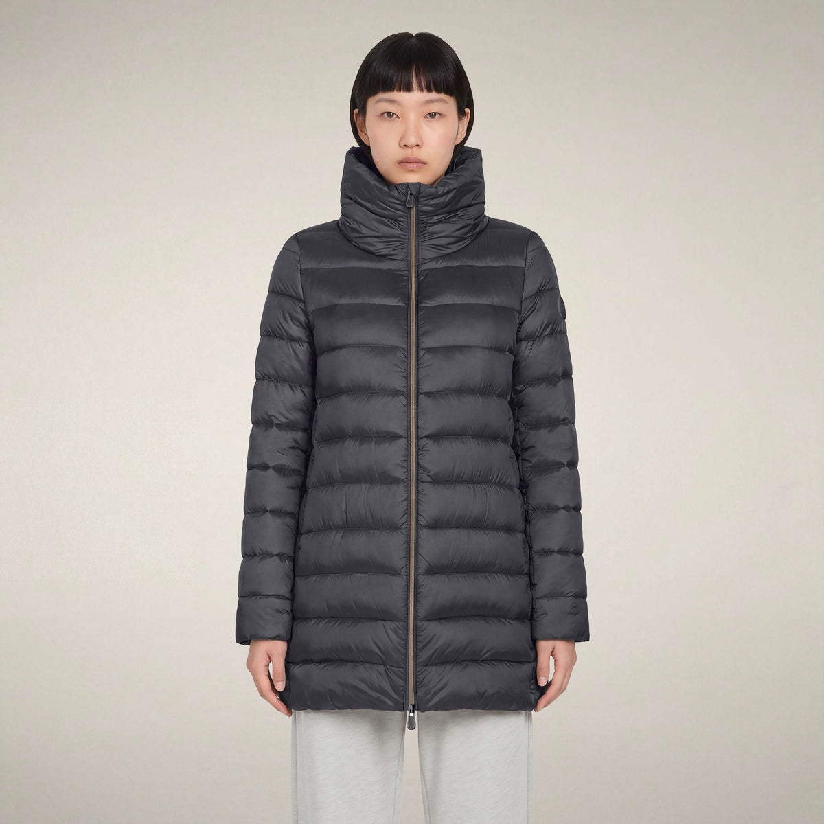 Women's Puffer Coat Lydia in Ebony Grey