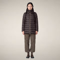 Women's Puffer Coat Lydia in Brown Black