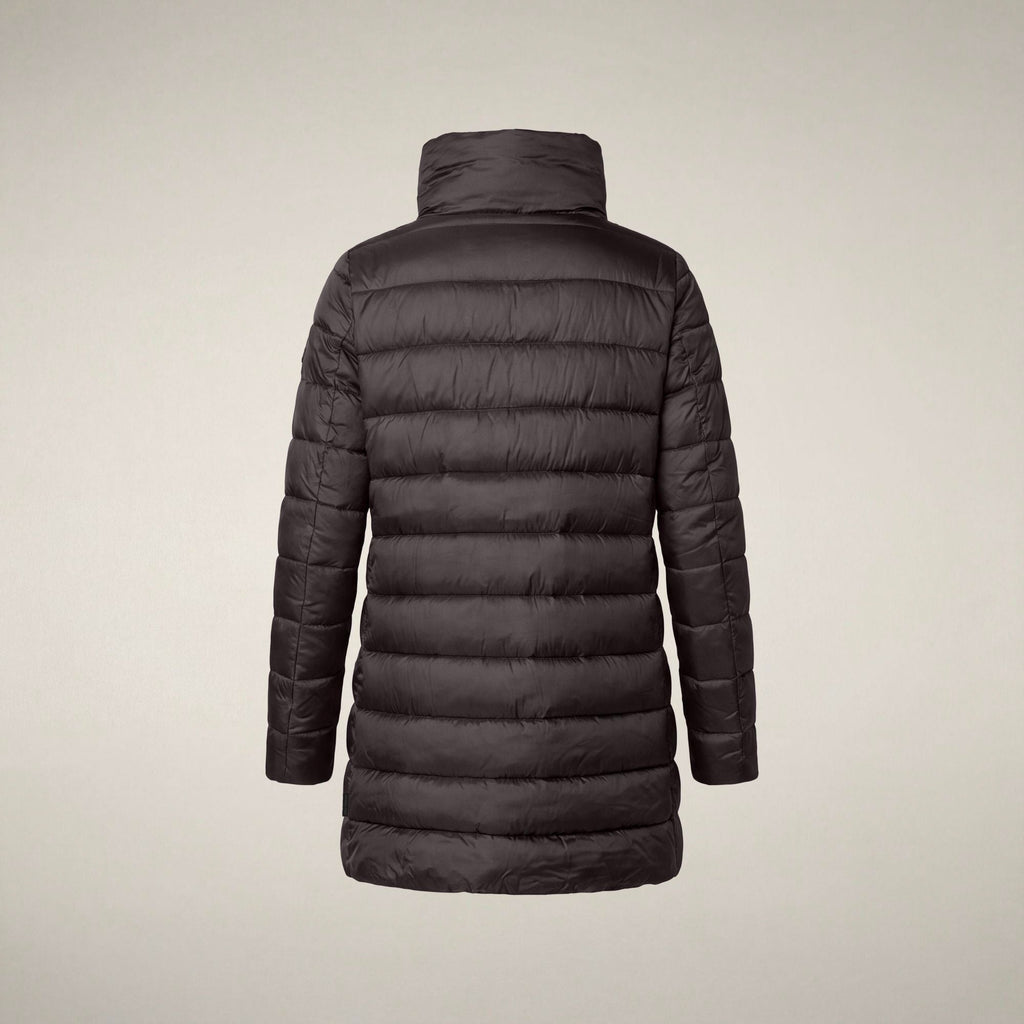 Women's Puffer Coat Lydia in Brown Black