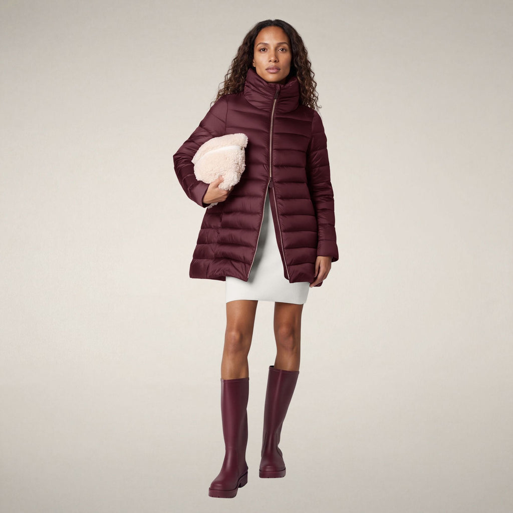 Women's Puffer Coat Lydia in Wine Red