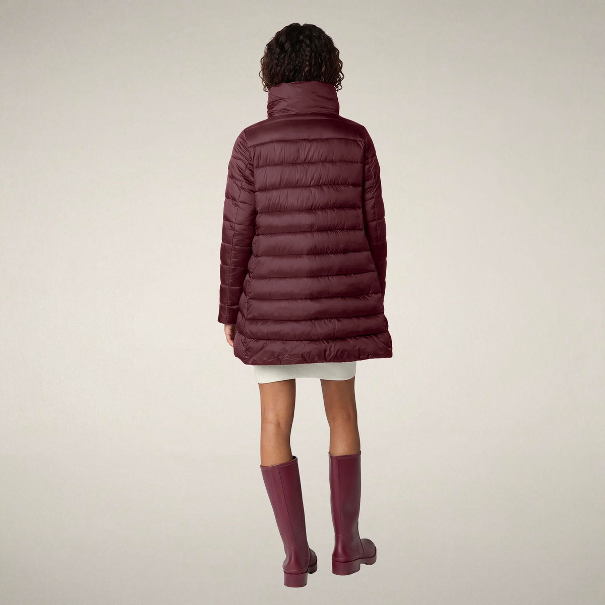 Women's Puffer Coat Lydia in Wine Red