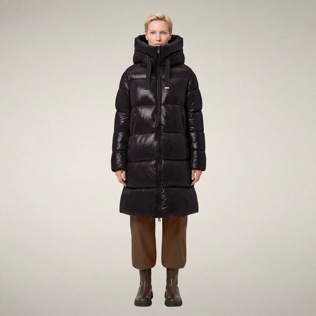 Women's Puffer Coat Isabel in Brown Black