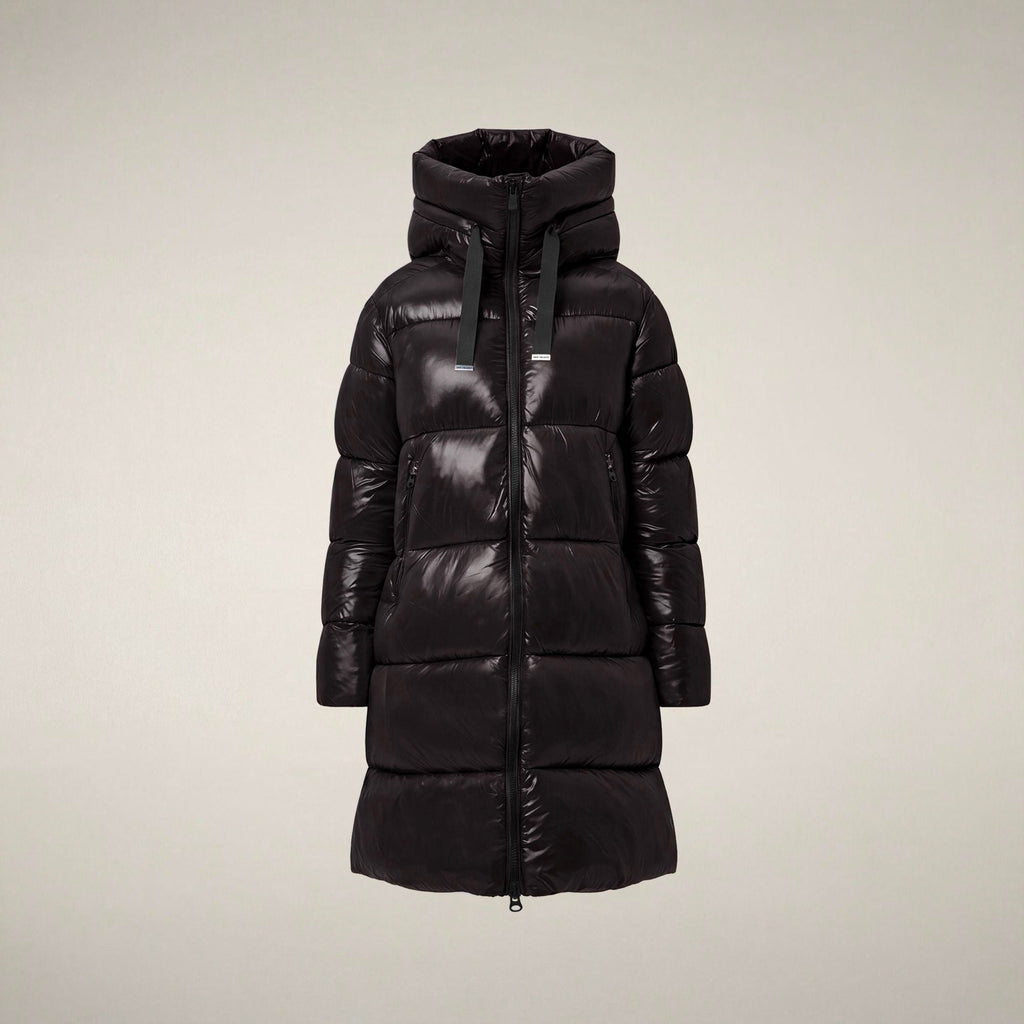Women's Puffer Coat Isabel in Brown Black