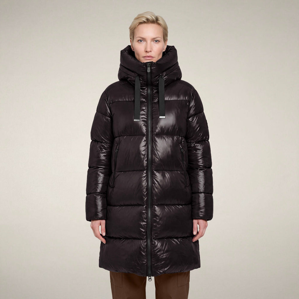 Women's Puffer Coat Isabel in Brown Black