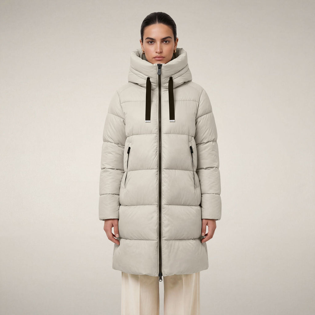 Women's Puffer Coat Isabel in Rainy Beige