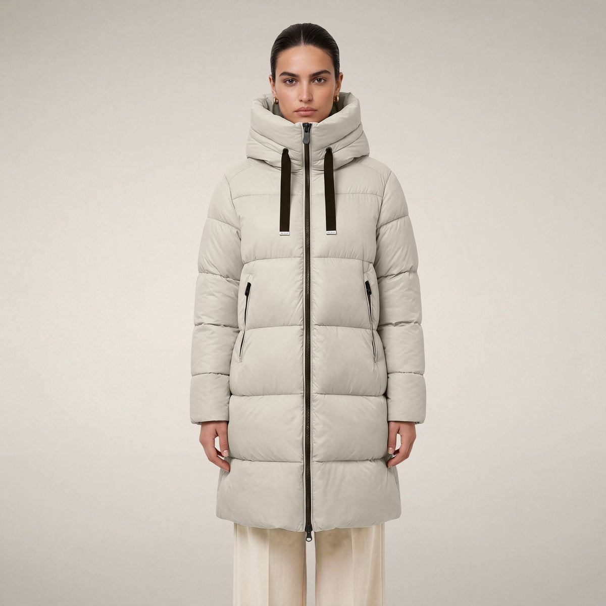 Women's Puffer Coat Isabel in Rainy Beige