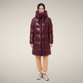 Women's Puffer Coat Isabel in Wine Red