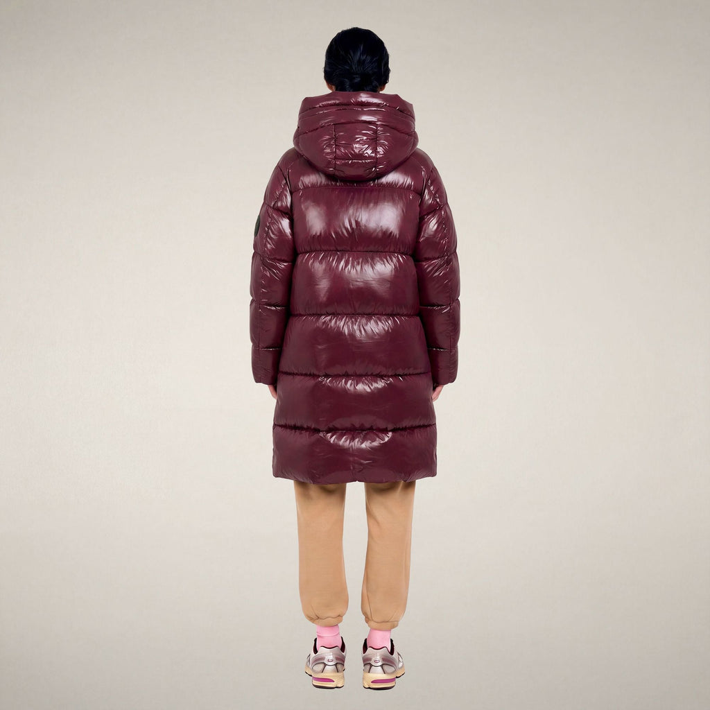 Women's Puffer Coat Isabel in Wine Red