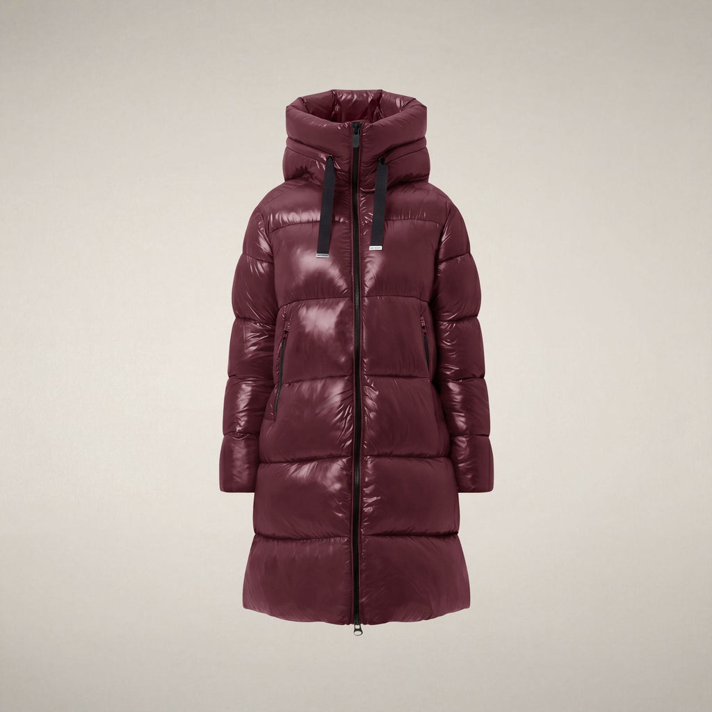 Women's Puffer Coat Isabel in Wine Red