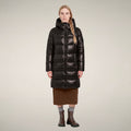 Women's Puffer Coat Ines in Brown Black
