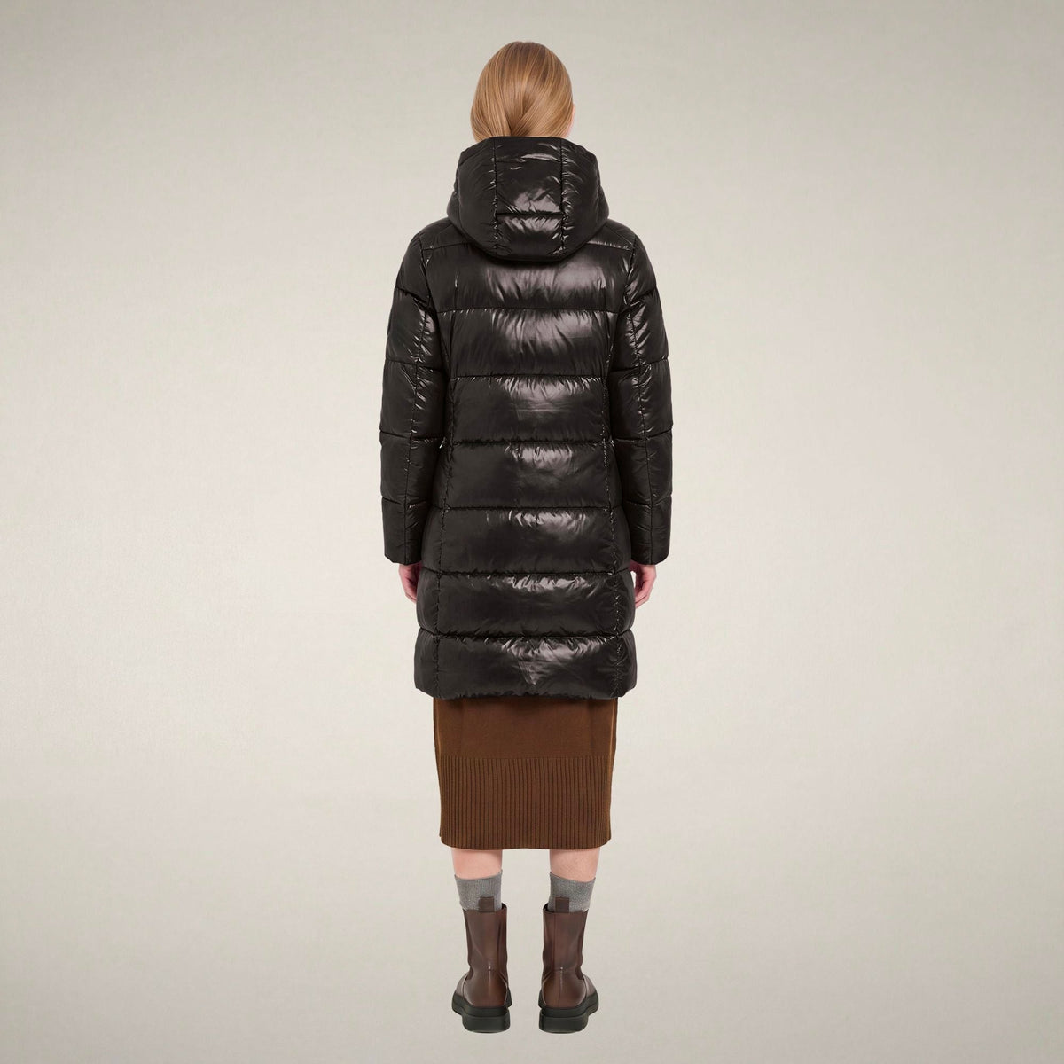Women's Puffer Coat Ines in Brown Black