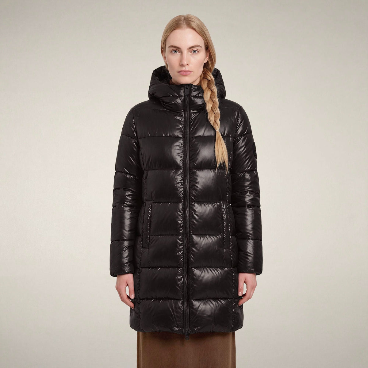 Women's Puffer Coat Ines in Brown Black
