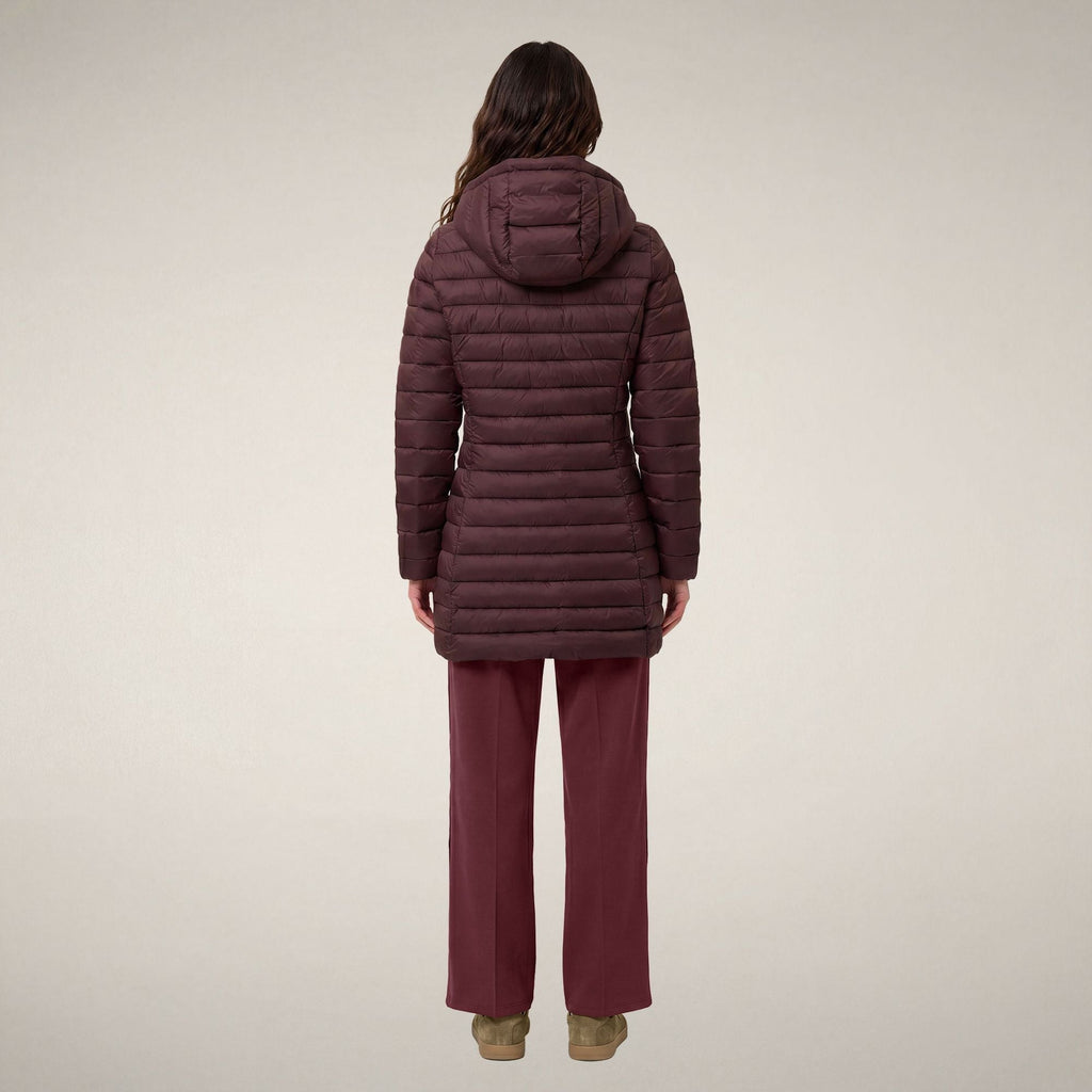 Women's Puffer Coat Carol in Burgundy Black