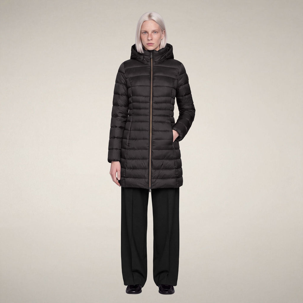 Women's Puffer Coat Reese in Brown Black