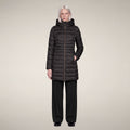 Women's Puffer Coat Reese in Brown Black