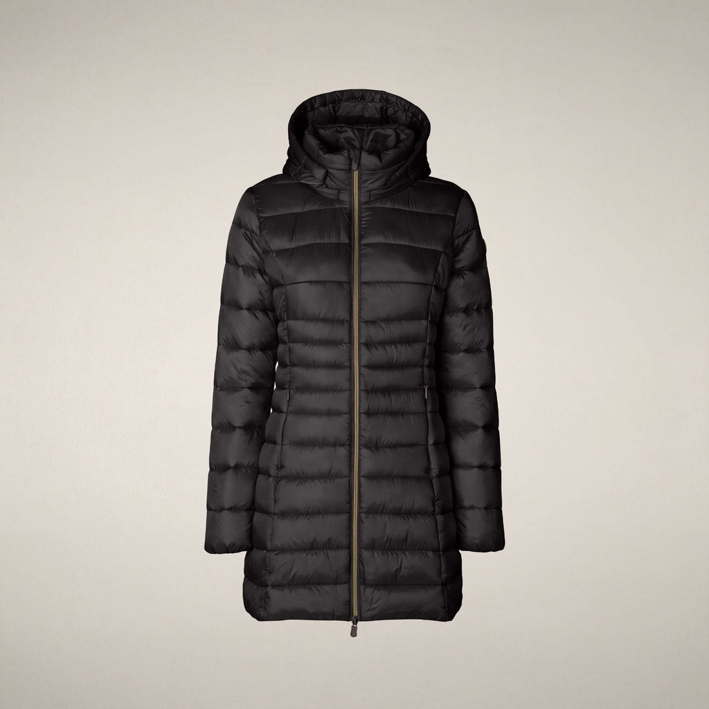 Women's Puffer Coat Reese in Brown Black