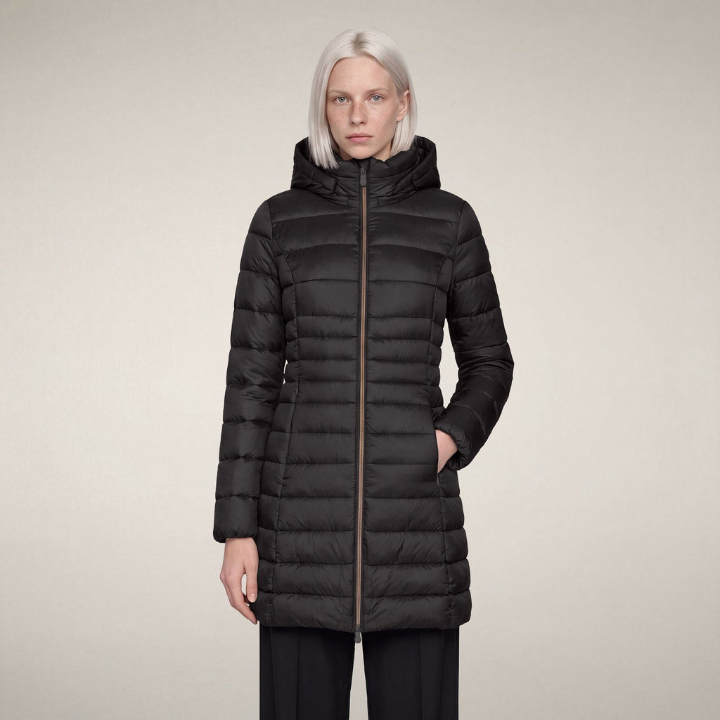 Women's Puffer Coat Reese in Brown Black