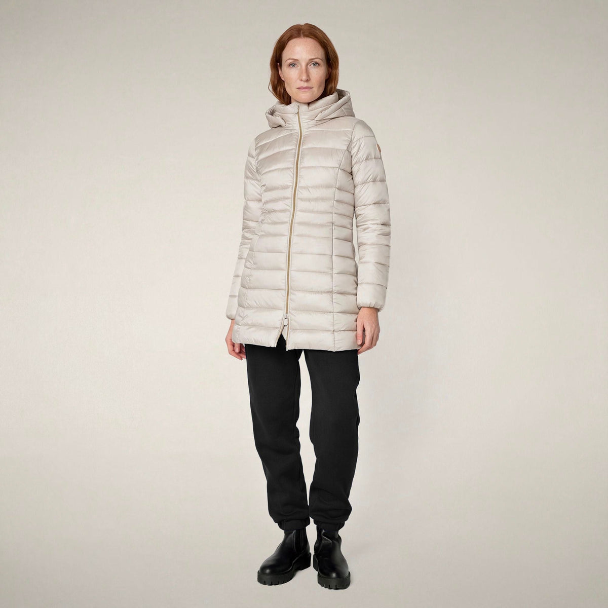 Women's Puffer Coat Reese in Rainy Beige