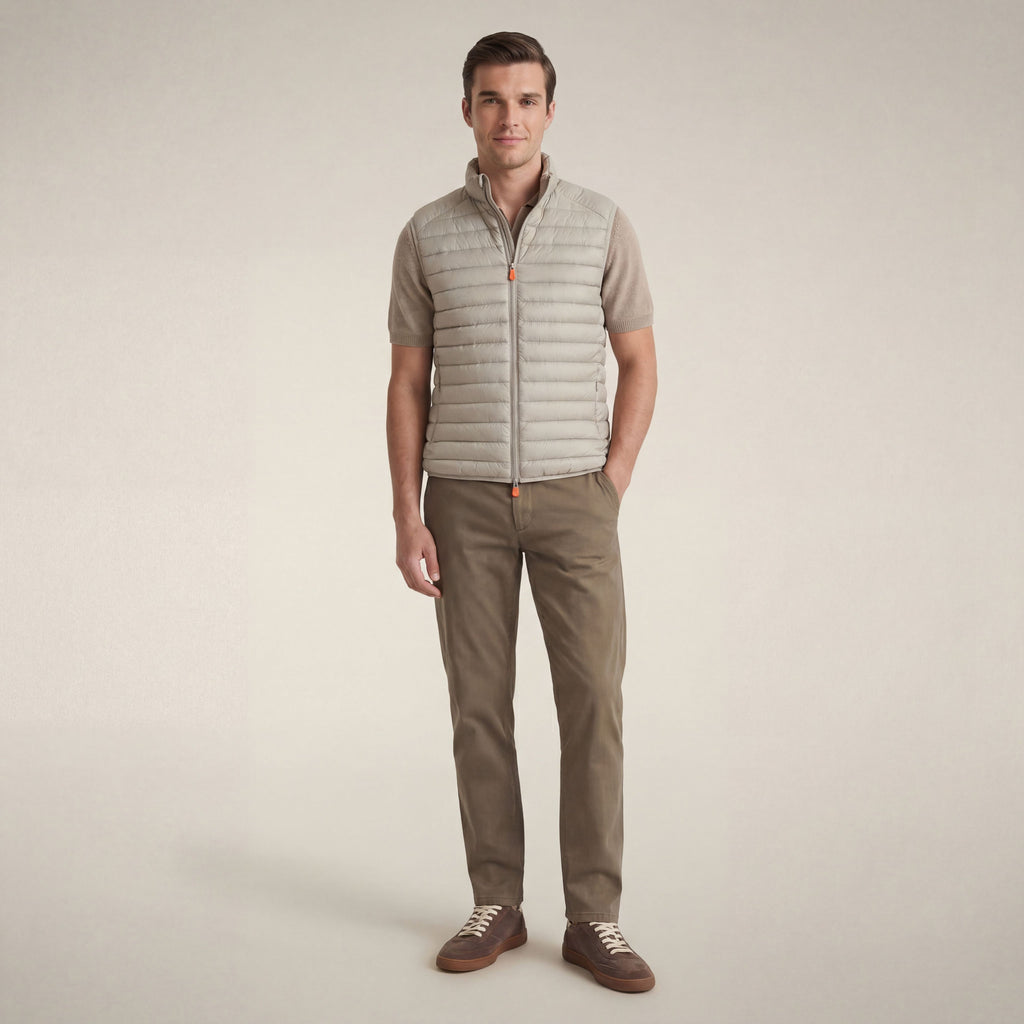 Man's quilted vest Adam in rainy beige