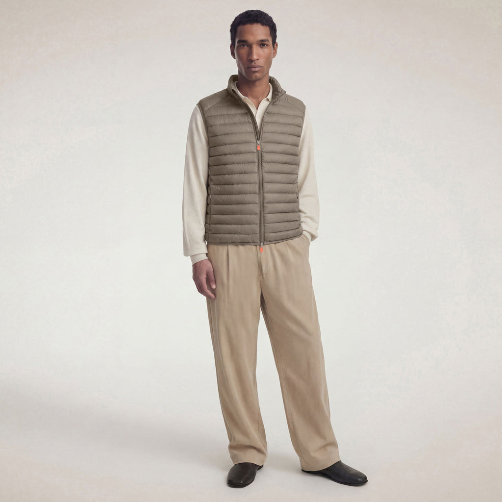 Men's quilted vest Adam in elephant grey